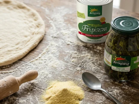 Pizza con friarielli preparata con Frìpizza Artigiana Sud